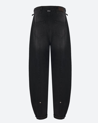 WORN EFFECTED WOMEN'S BARREL FIT DENIM JEANS